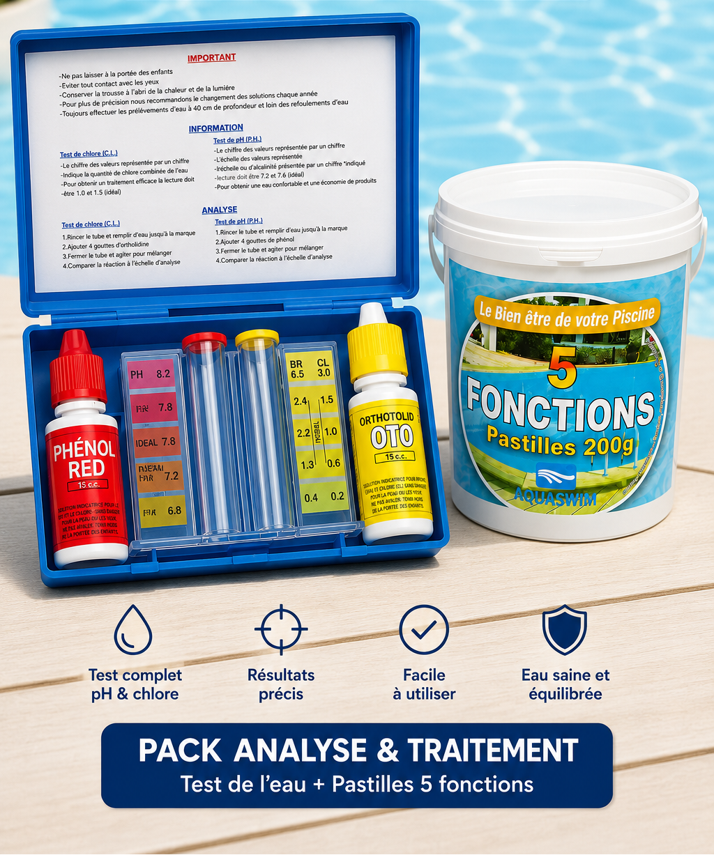 Pack Analyse & Traitement Piscine